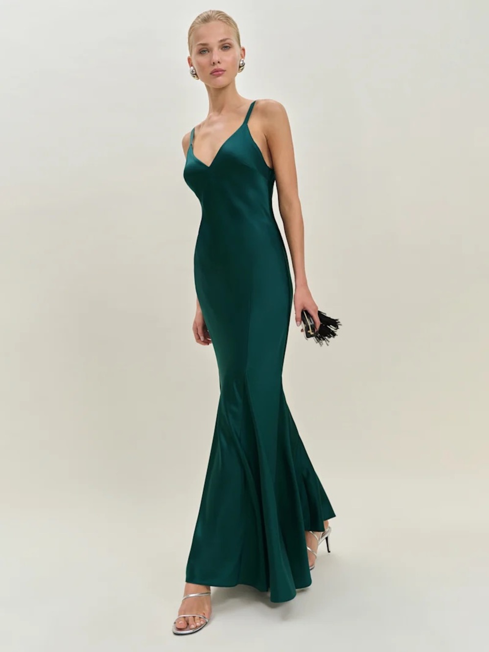 Reformation Tyler Green Satin Dress